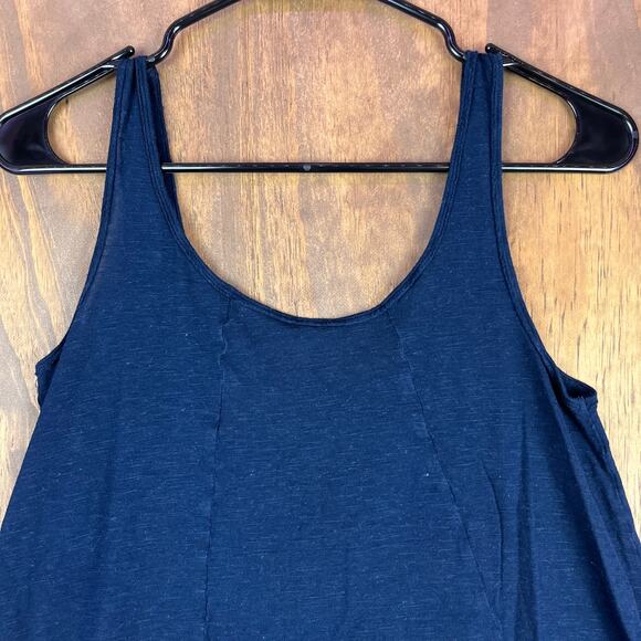 Free People Womens Blouse Blue Tank Lace Front Floral Linen Blend Stretch S - Picture 9 of 10